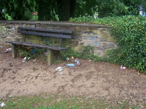 Kein Ort zum Verweilen - Verschmutzungen im "Schloßpark"