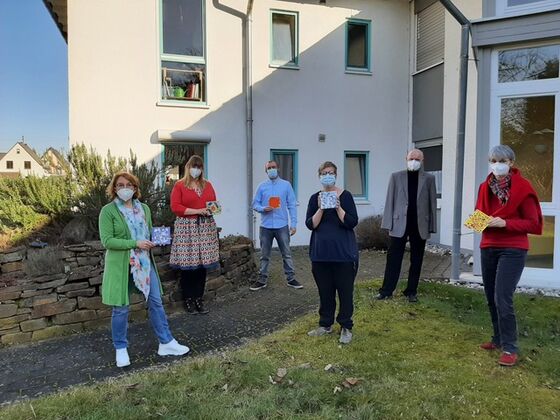 Susanne Müller gemeinsam mit MitarbeiterInnen des Lebenshilfehauses
